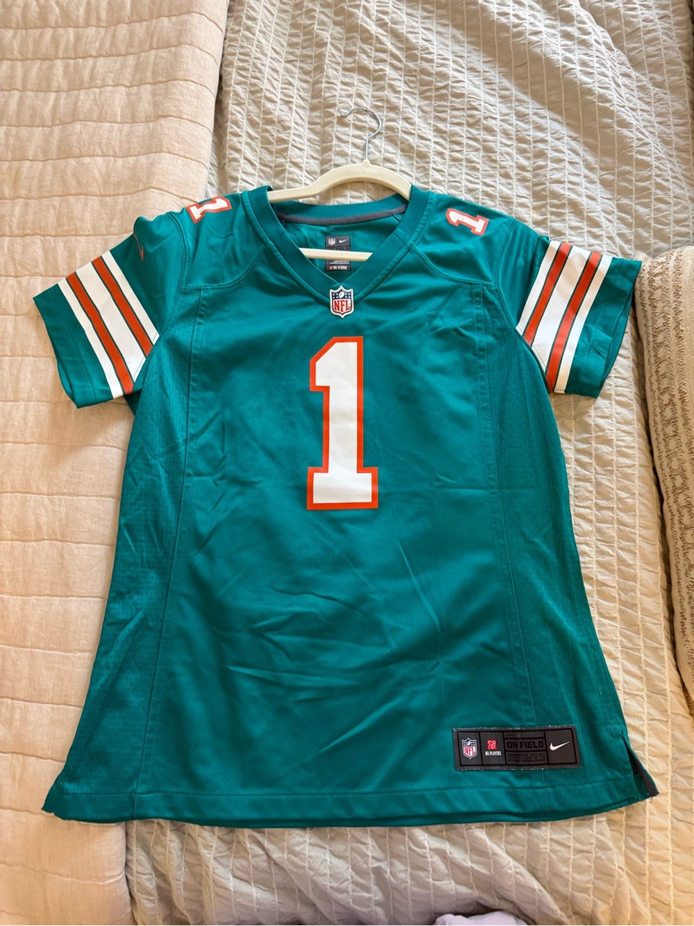 Nike NFL Womens Teal Miami Dolphins #1 Football Jersey